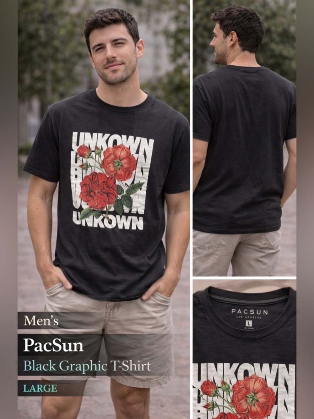 PacSun Black Graphic T-Shirt LARGE
